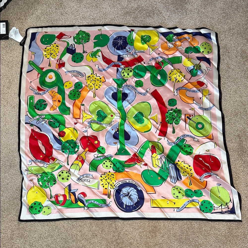 Kate Spade Silk Square Scarf NWT
